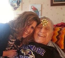 Laurie and her pop during the Holidays